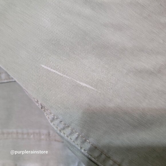 American Eagle Mini Skirt 14 Super Stretch X Button Flap Raw Hem Olive Country - Picture 4 of 10